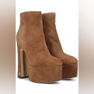 Sam Edelman Tan Suede Platform Boots